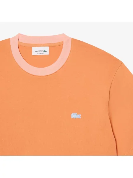 Lacoste T-Shirt O Klasycznym Kroju Z Blokami Kolorów pomarańczowy