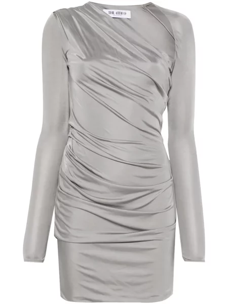 Rochie mini The Attico drapată de costum gri