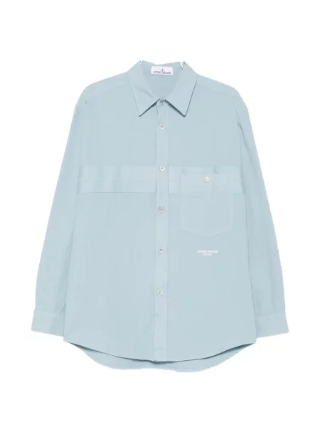 Риза Stone Island бродирана синьо
