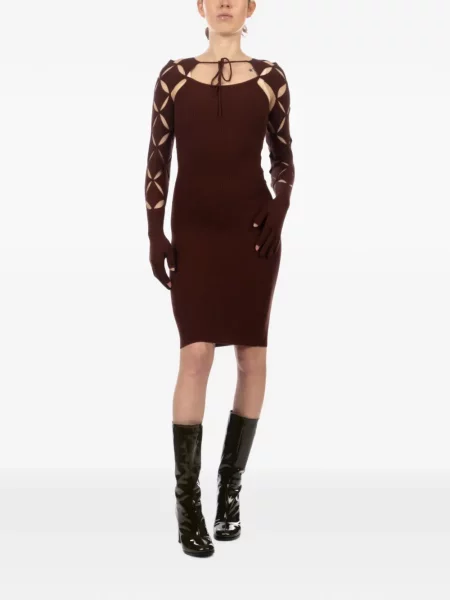 Rochie mini Isa Boulder cu model argyle maro