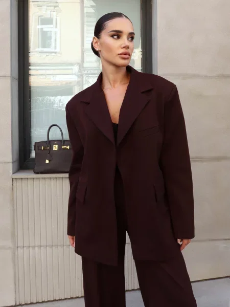 Блейзер Jadone Fashion Pidzhak_Kiot_shokolad коричневий