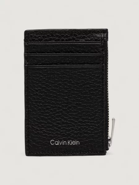 Usnjena denarnica Calvin Klein črna
