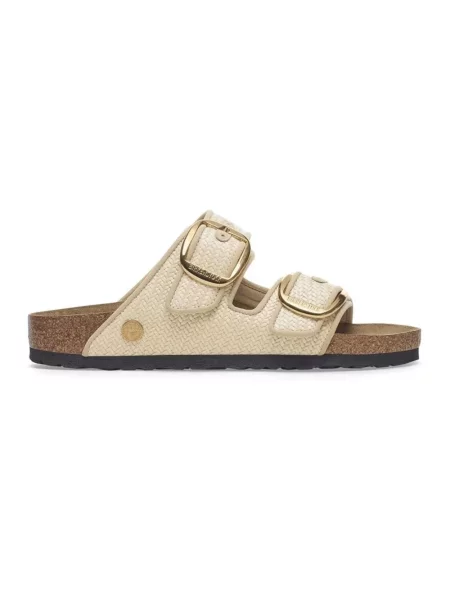 Klapki Birkenstock na sprzączkę beżowe
