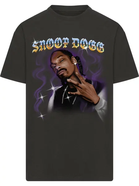 Merchcode Tričko Snoop Dogg Paintbrush modrá / žlutá / fialová černá