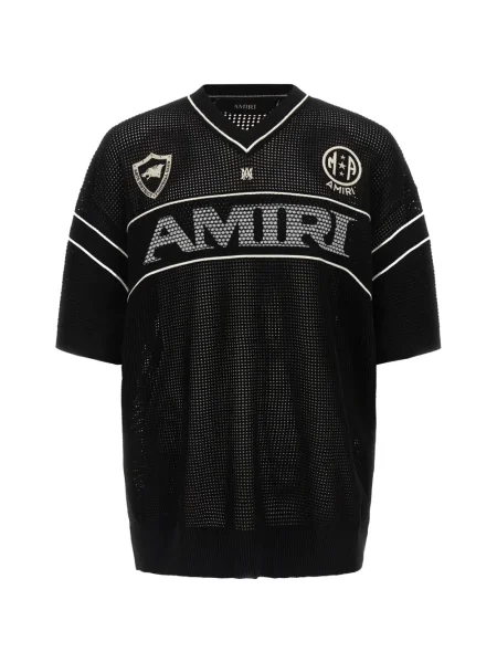Koszulka Amiri z dekoltem w serek czarna