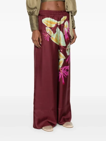 Pantaloni Pierre-louis Mascia cu model floral cu imagine roșu