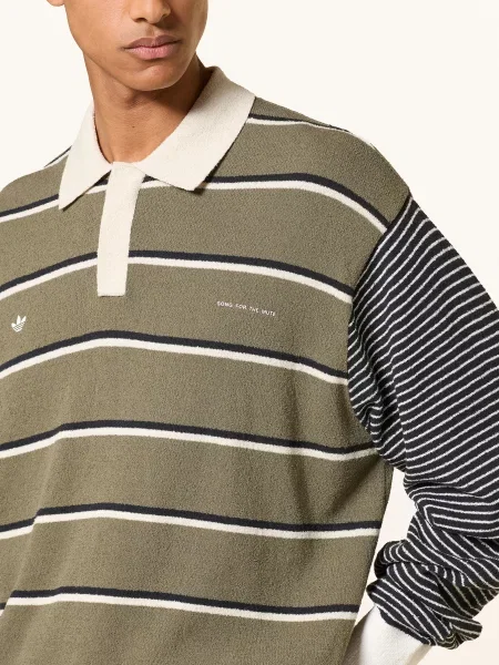 Adidas Originals Pletené Polo Tričko olivová / krémová černá