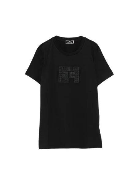 Koszulka Elisabetta Franchi z logo czarna