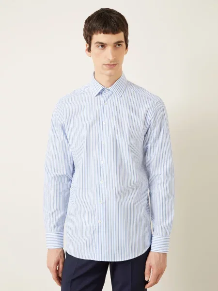 Etro Koszula Slim Fit blau biała