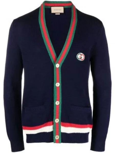 Cardigan Gucci cu dungi albastru