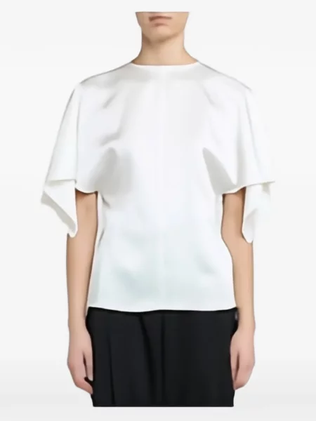 Top Stella Mccartney asimetric alb