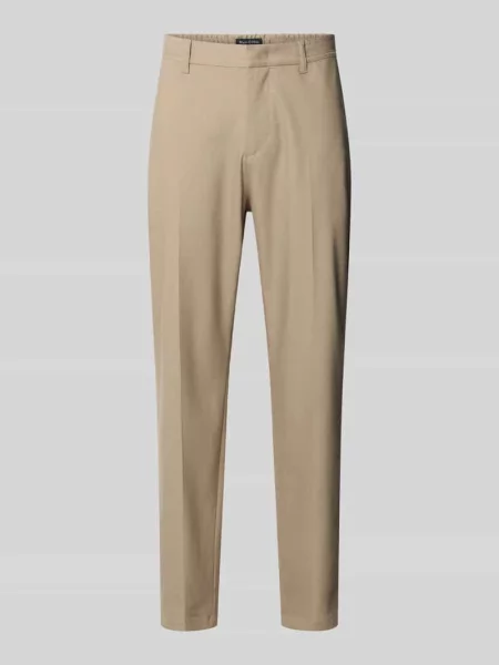 Spodnie materiałowe o kroju relaxed fit z mieszanki lnu model BELSBO JOGGER' Marc O'polo beżowe