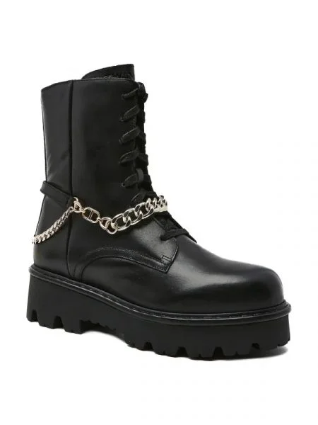 TWINSET De piele botine negru