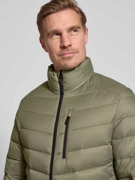 Kurtka pikowana o kroju regular fit z pionową kieszenią na piersi zapinaną na błyskawiczny Tom Tailor Denim