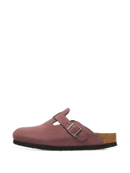 Papuci tip mules Birkenstock din piele de căprioară maro