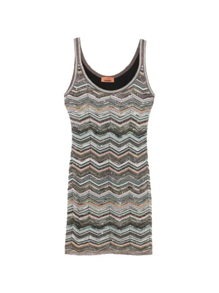 Kötött mini ruha Missoni szürke