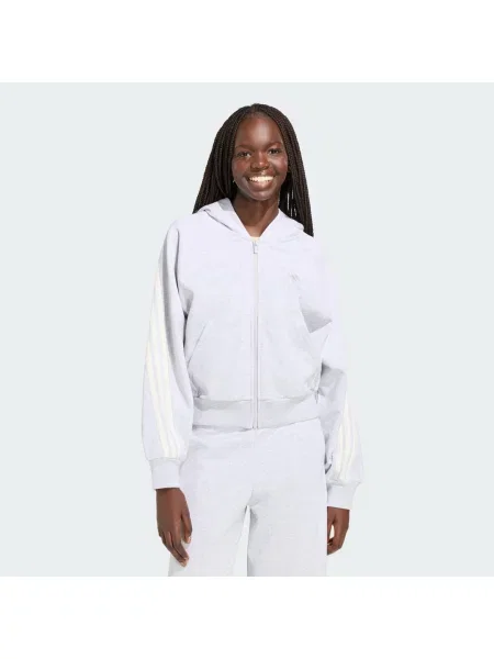 Adidas bluza rozpinana z kapturem biała