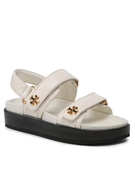 Sandali Tory Burch Kira Sport Sandal Calf Leather Écru