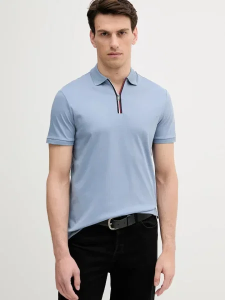 Polo majica Tommy Hilfiger bez uzorka plava