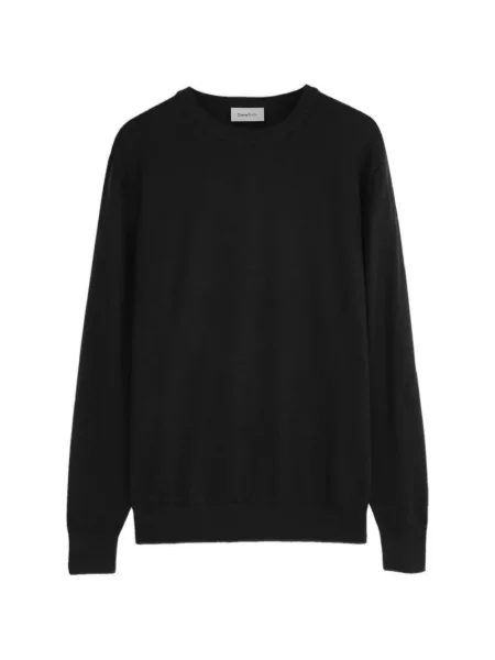 Pulover Diana Studio de lână cu decolteu rotund negru