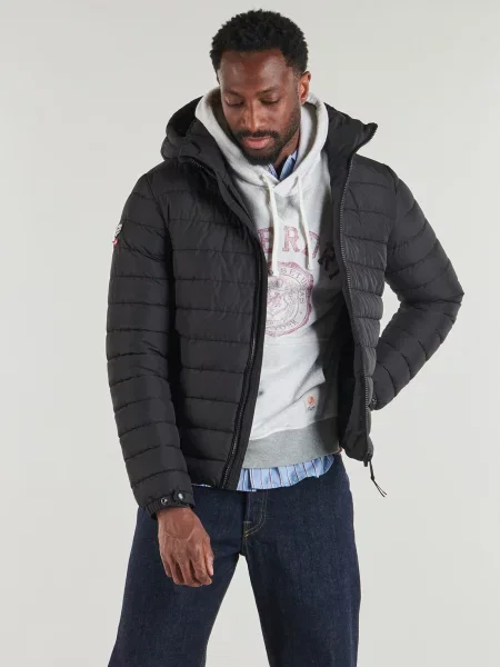 Bunda Superdry s kapucňou čierna