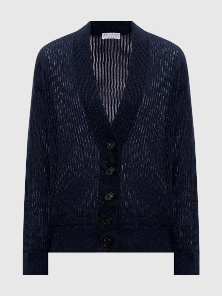Кардиган з люрексом Brunello Cucinelli синій