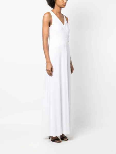 Dugo haljina Lauren Ralph Lauren na preklop bijela