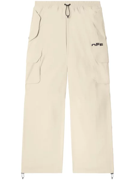 Pantaloni Off-white alergare alb