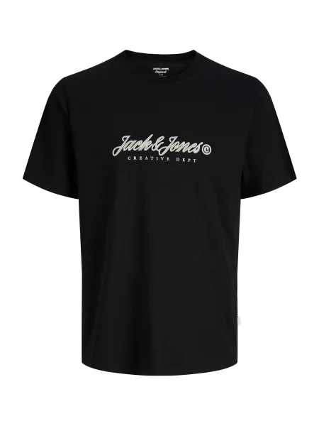 Jack & Jones Plus Tricou JORMONTAUK gri deschis / negru alb