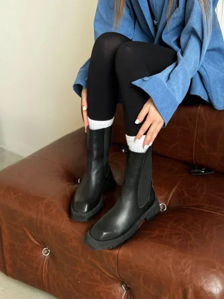 Кожаные ботинки челси 105.store черные