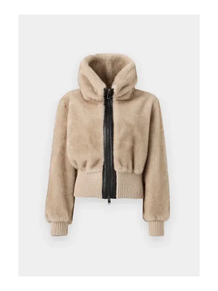 Palton de blană Pinko bej