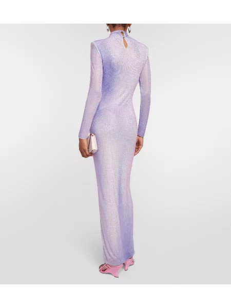 Rochie maxi Self-portrait de cristal de costum violet