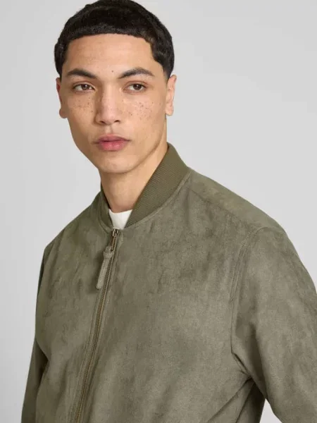 Bomberka z materiału skóropodobnego ze stójką Jack & Jones