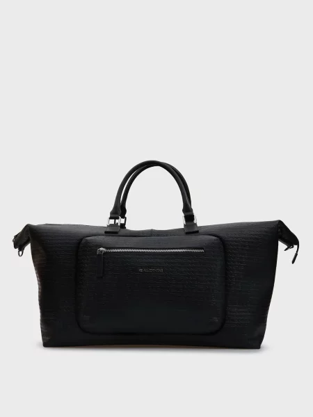 Кожаная дорожная сумка Baldinini черная