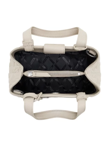 Armani Exchange torebka tote z imitacji skóry beżowa