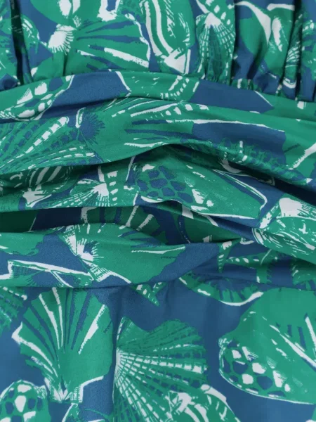 Rochie Max Mara cu imagine cu gât halter de costum verde