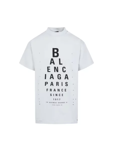 Lniana koszulka Balenciaga biała