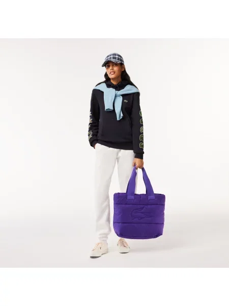Lacoste Kontrastowa Bluza Z Kapturem Z Krokodylem granatowa
