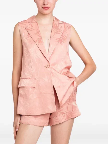 Kamizelka Twinset z nadrukiem jednorzędowa różowa