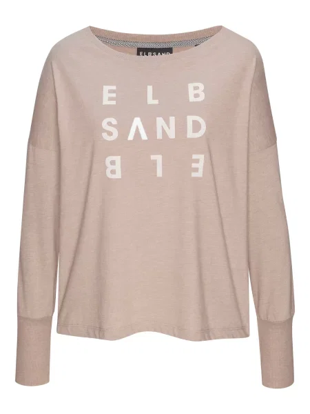Elbsand Tricou maro deschis alb