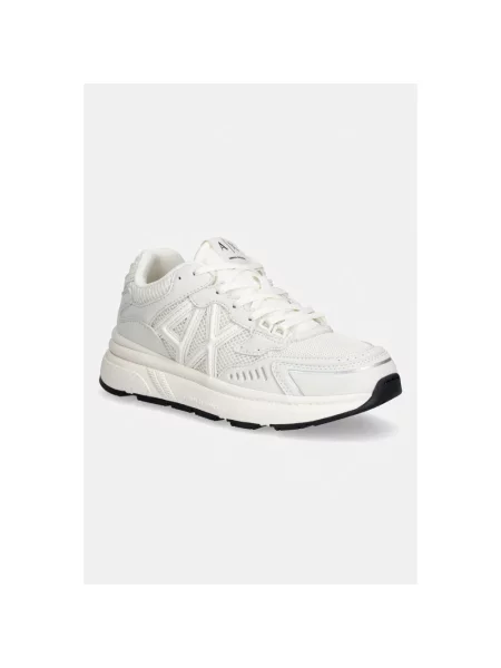 Sneakersy Armani Exchange zamszowe z siateczki beżowe