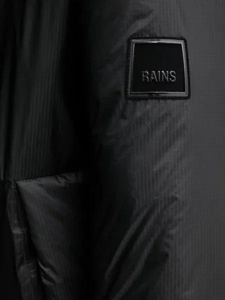 Утепленная длинная куртка Rains черная