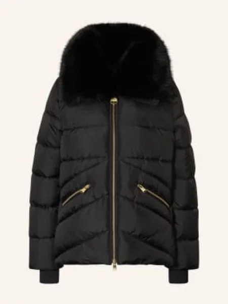 Barbour International Prošívaná Bunda Cyrus S Umělou Kožešinou černá