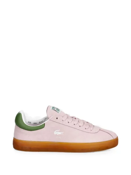Sneakerși Lacoste din piele de căprioară cu autograf roz