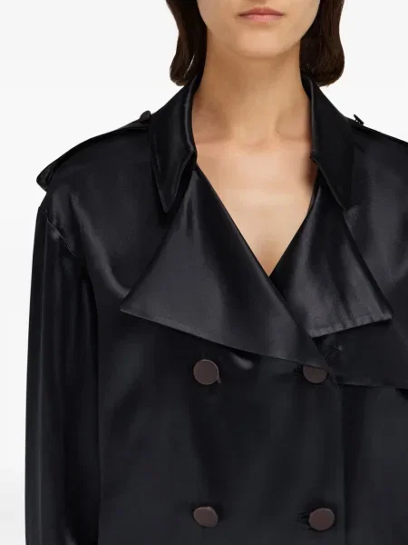 Trenci Ferragamo din satin negru