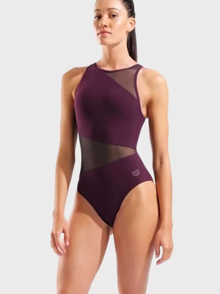 Купальник Arena з сіткою бордовий