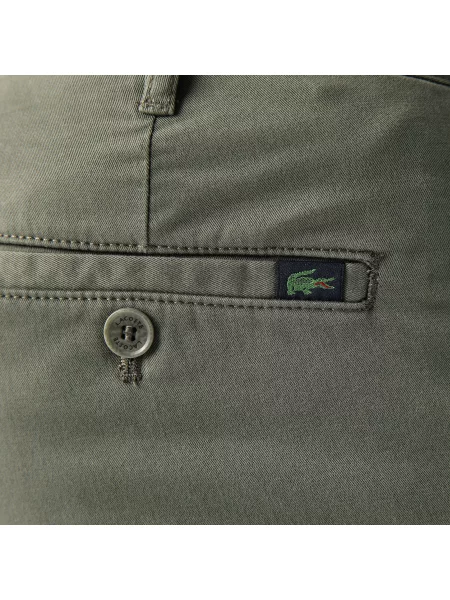 Lacoste Bermudy Z Elastycznej Bawełny Slim Fit zielone