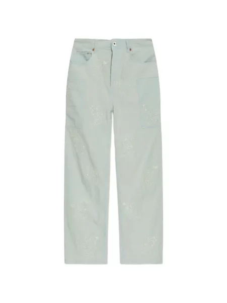 Blugi Kenzo cu broderie cu 5 buzunare albastru