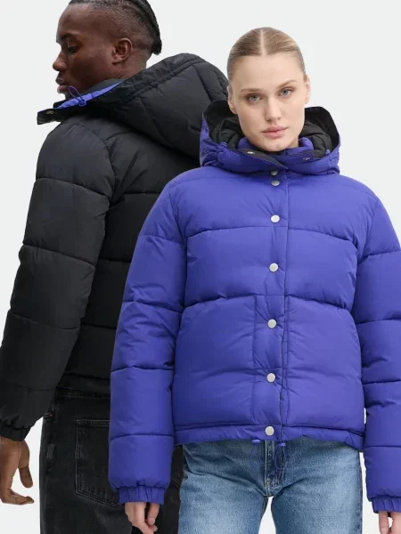 A.P.C. geaca cu doua fete doudoune sophie de iarna oversize albastru