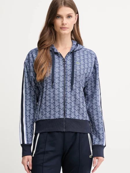 Lacoste bluză cu glugă cu imprimeu